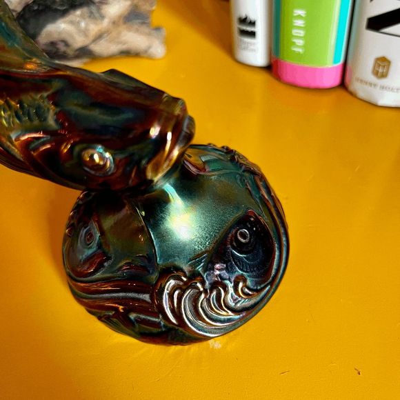 Fenton Carnival Amethyst Jumping Trout Fish 5193RE - Picture 5 of 6